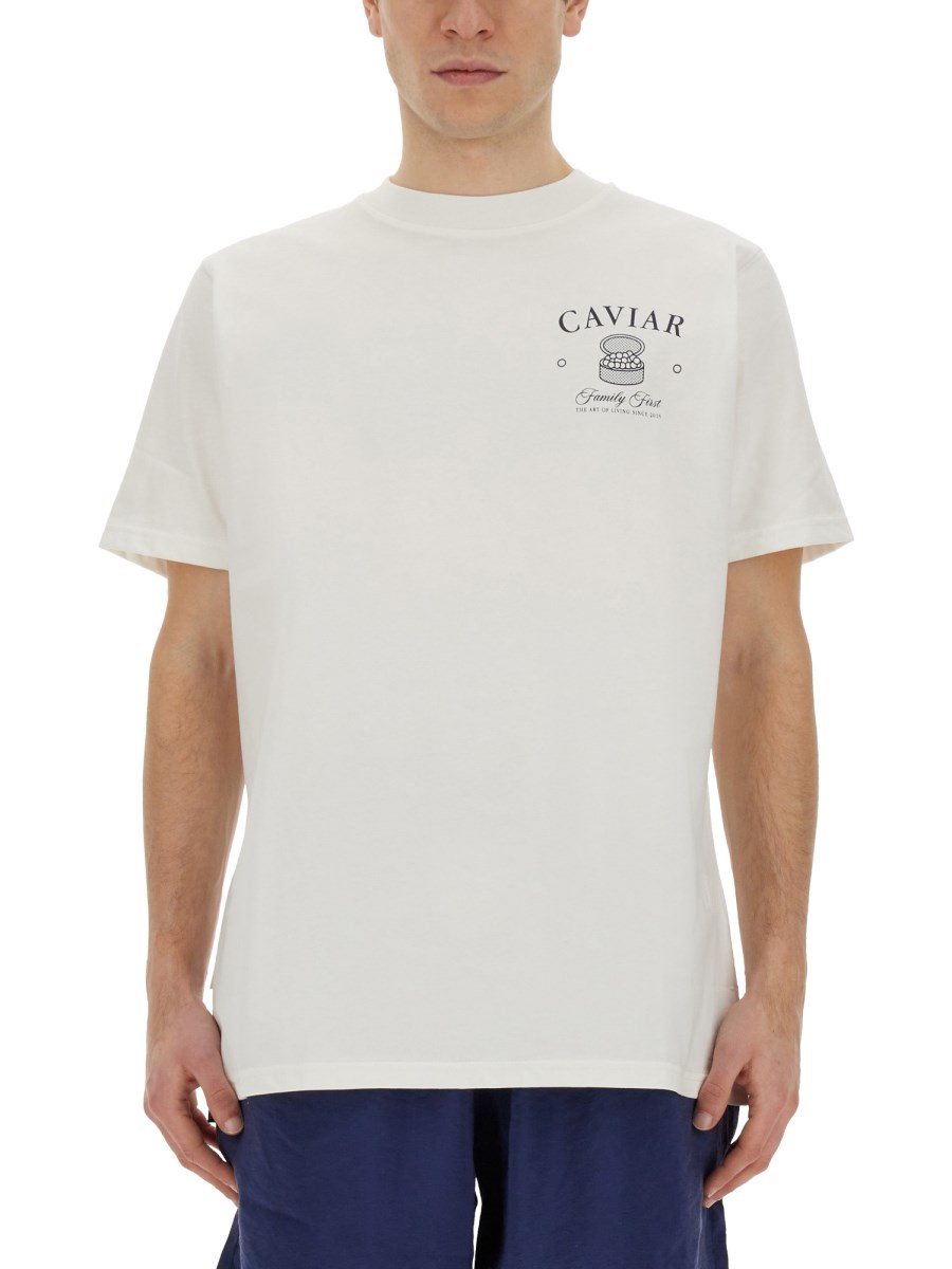 FAMILY FIRST T-SHIRT CON STAMPA CAVIAR IN JERSEY DI COTONE