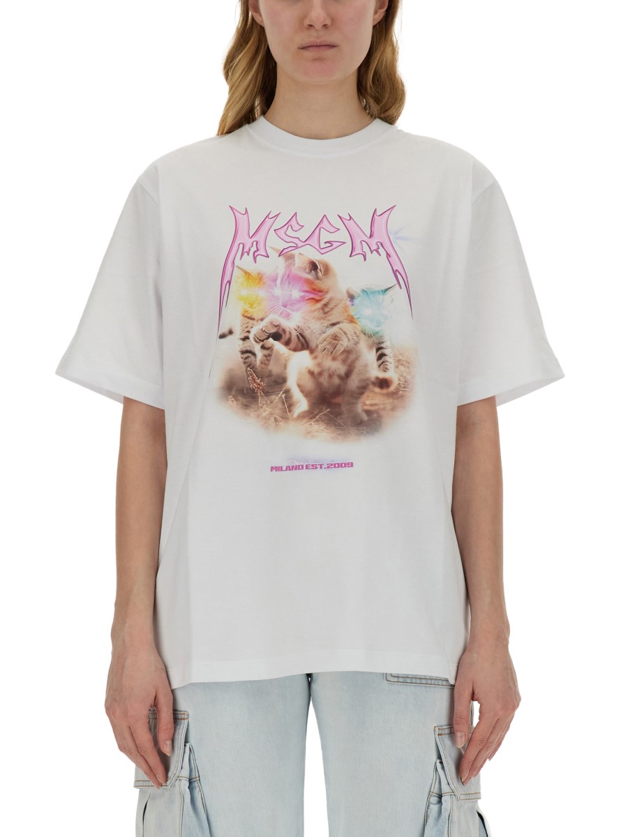 MSGM T-SHIRT CON STAMPA