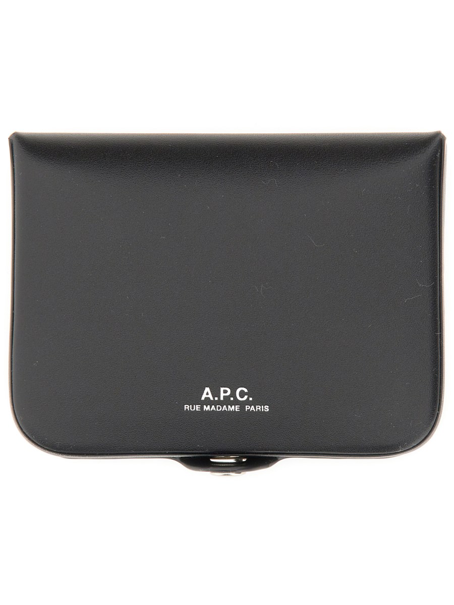 A.P.C. LEATHER CARD HOLDER WITH LOGO Eleonora Bonucci