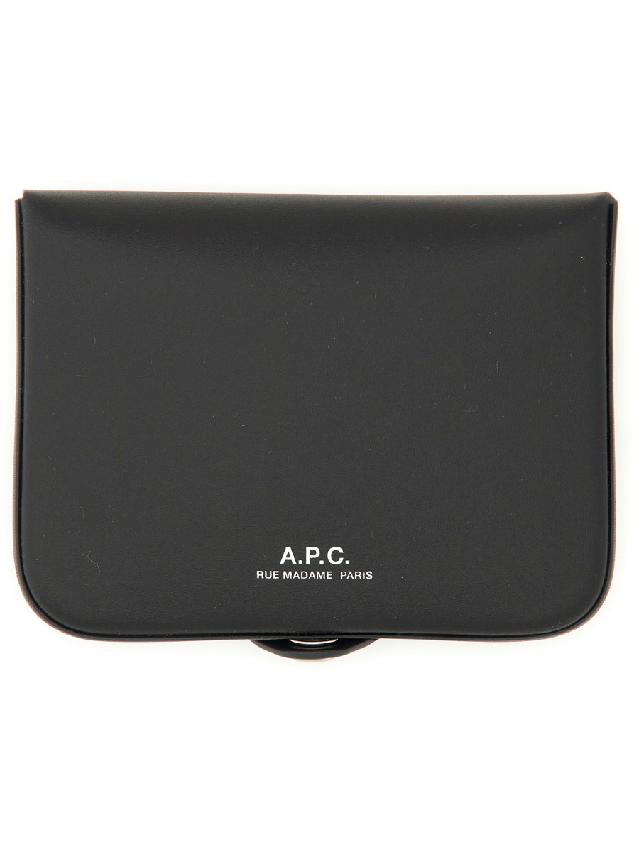 A.P.C. PORTACARTE IN PELLE CON LOGO