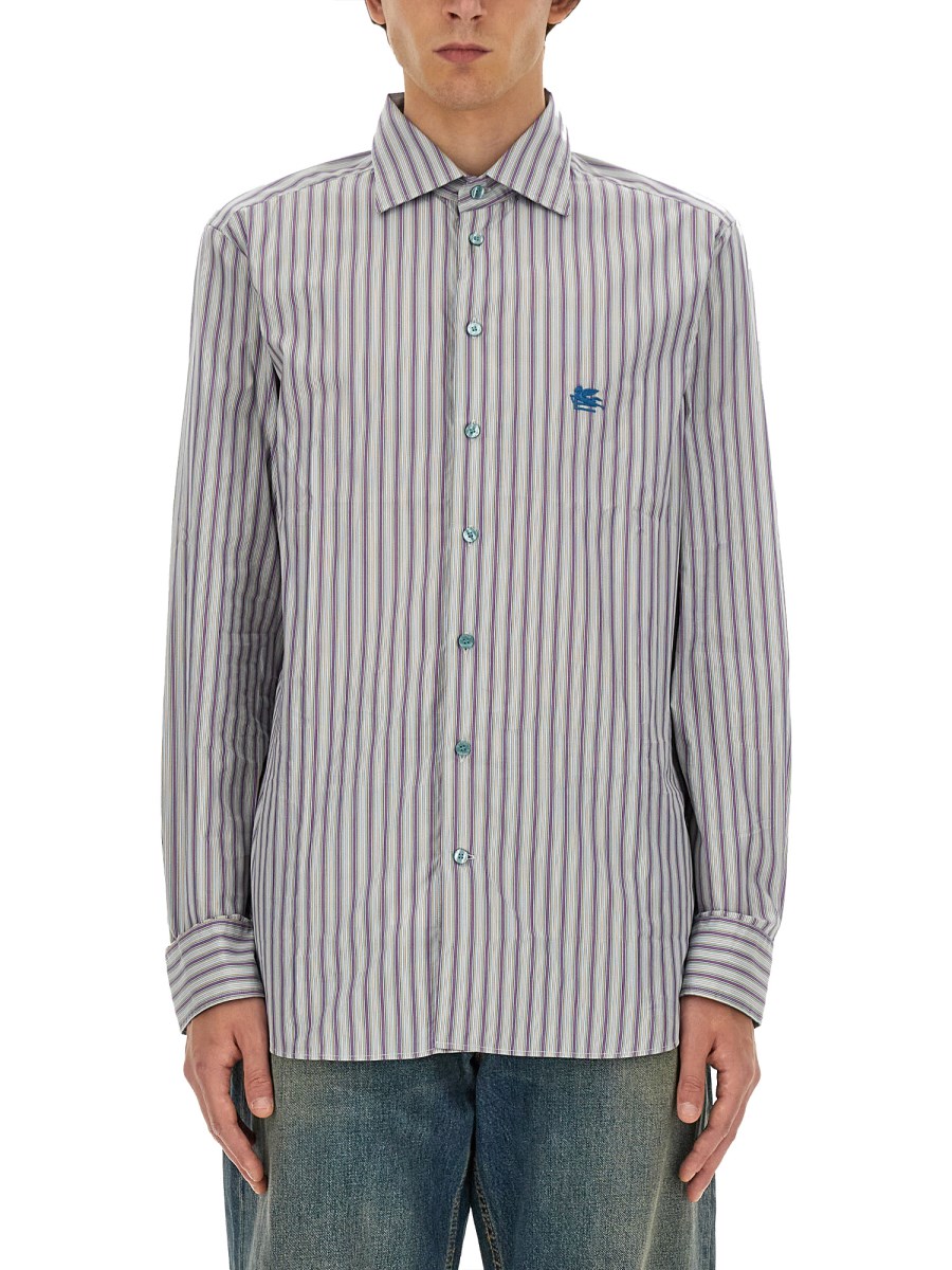 ETRO CAMICIA PEGASO IN POPELINE DI COTONE