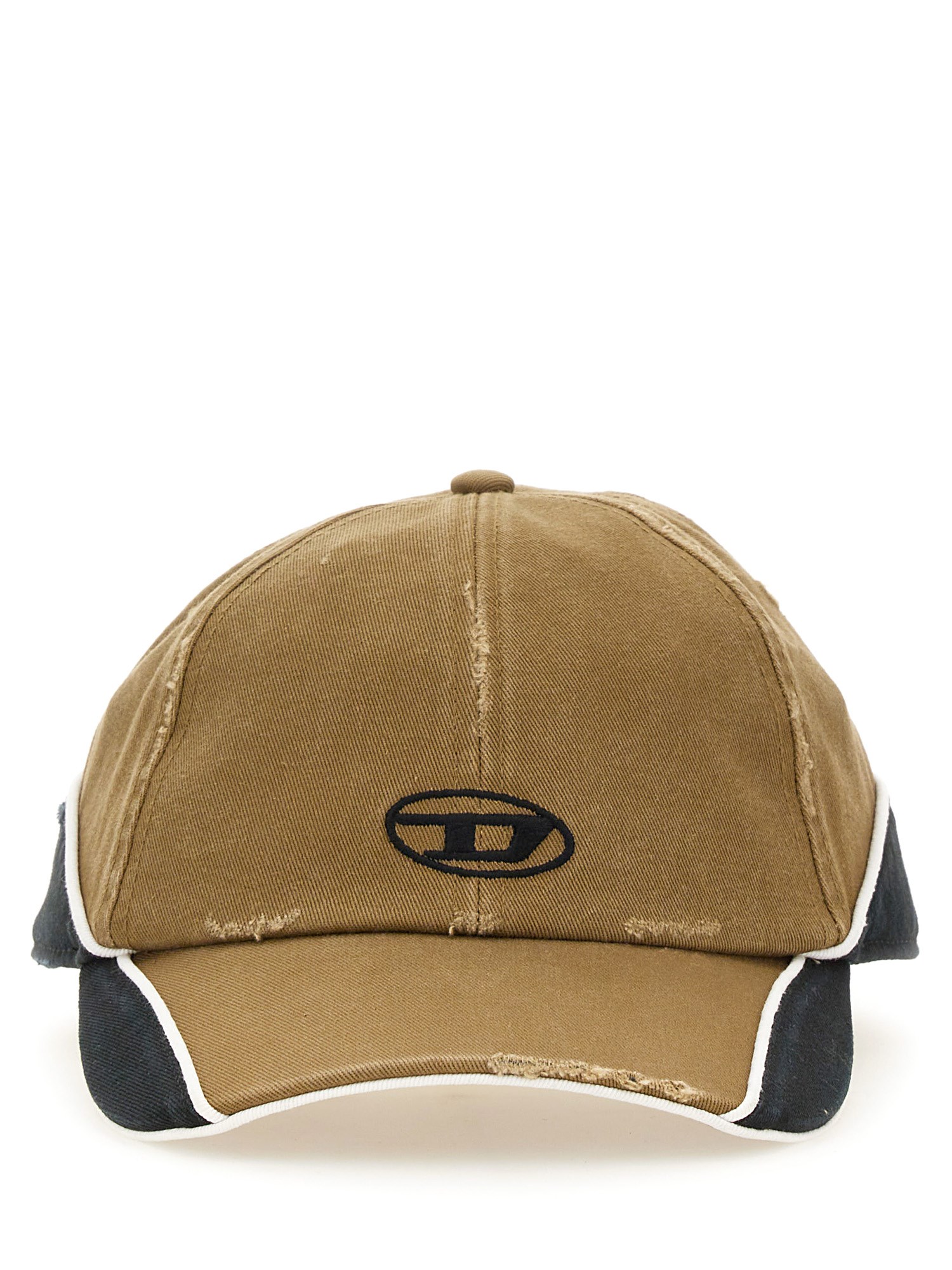 Shop Diesel Baseball Hat With Logo In Beige