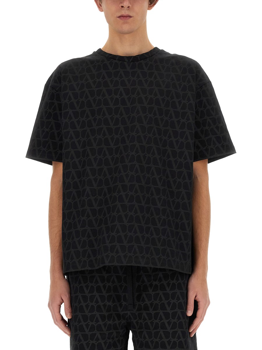 VALENTINO T-SHIRT IN COTONE CON STAMPA TOILE ICONOGRAPHE