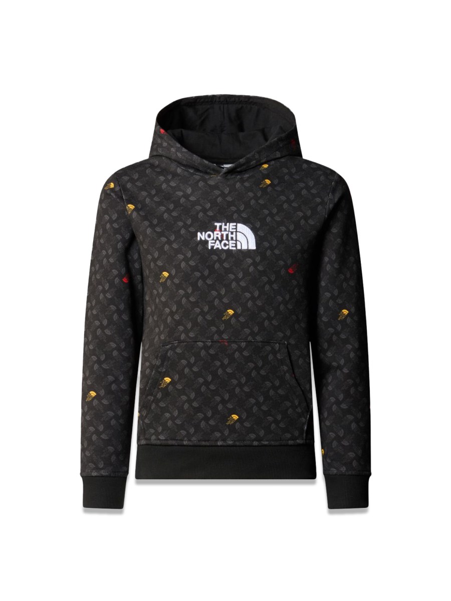 b drew peak light p/o hoodie print tnf black tnf shadow to