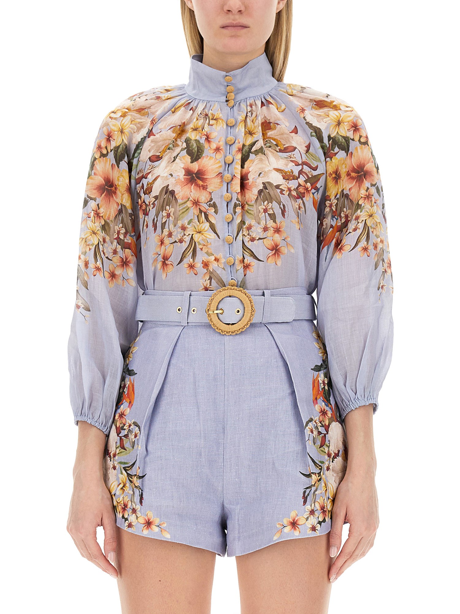 zimmermann blouse with floral pattern