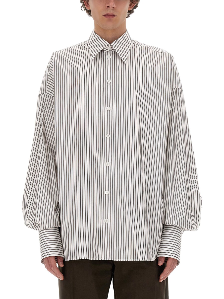 DOLCE & GABBANA CAMICIA SUPER OVER IN POPELINE RIGATO