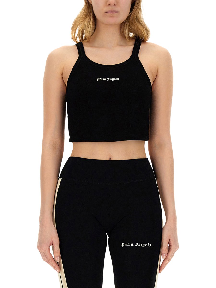 PALM ANGELS TOP IN TESSUTO TECNICO CON LOGO