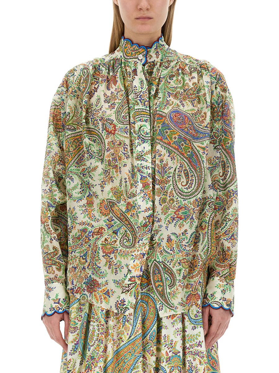 ETRO BLUSA IN POPELINE DI COTONE CON STAMPA PAISLEY