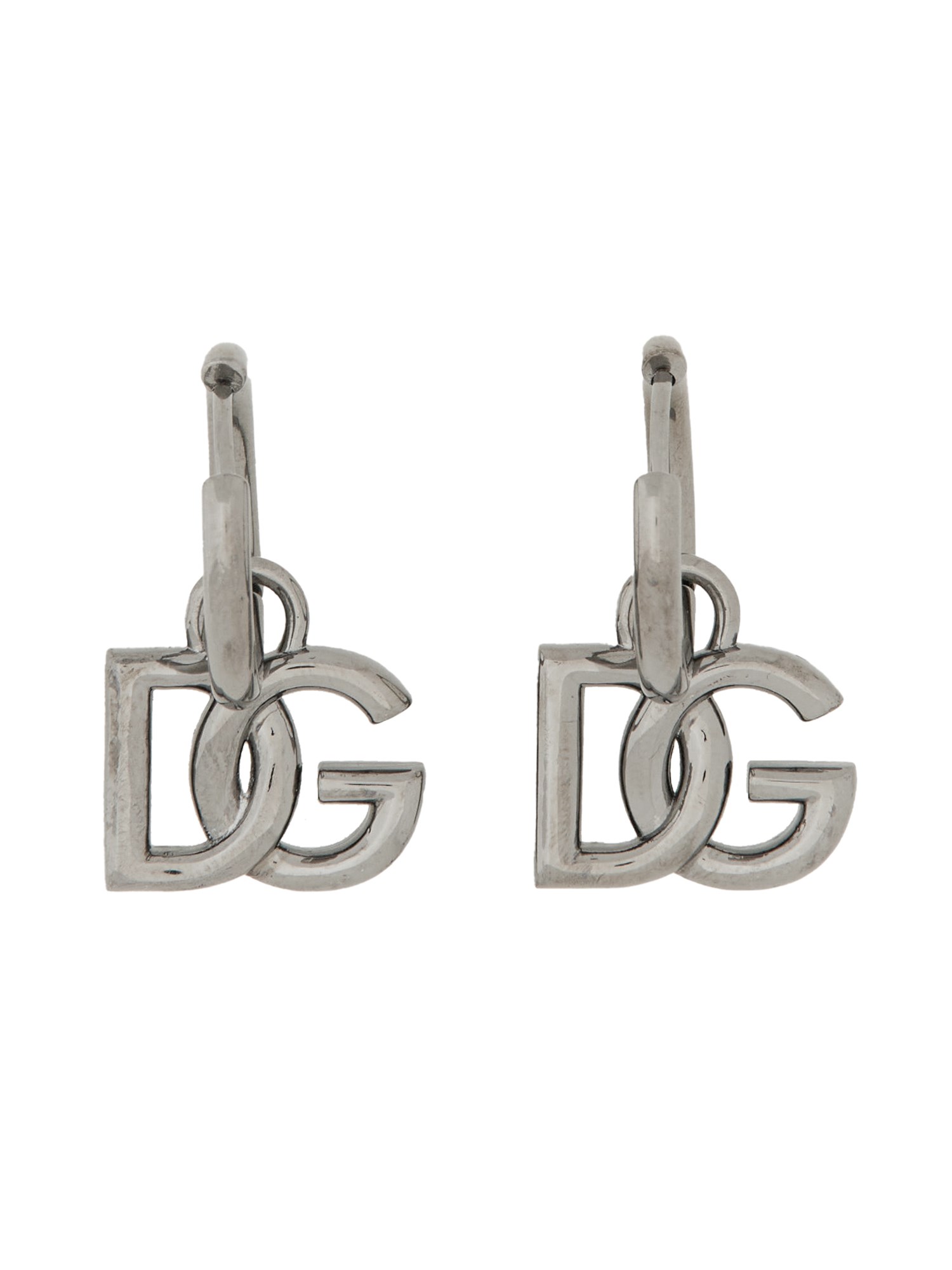 Shop Dolce & Gabbana Hoop Earrings In Silver