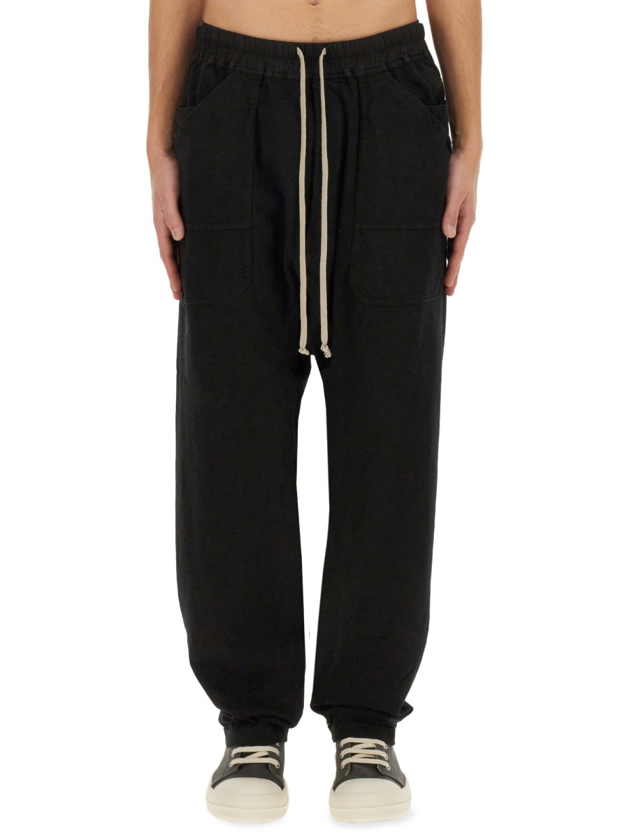 RICK OWENS DRKSHDW PANTALONE CARGO DRAWSTRING IN COTONE