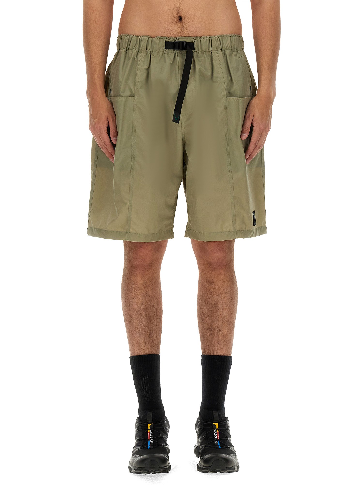 Shop South2 West8 Nylon Bermuda Shorts In Beige