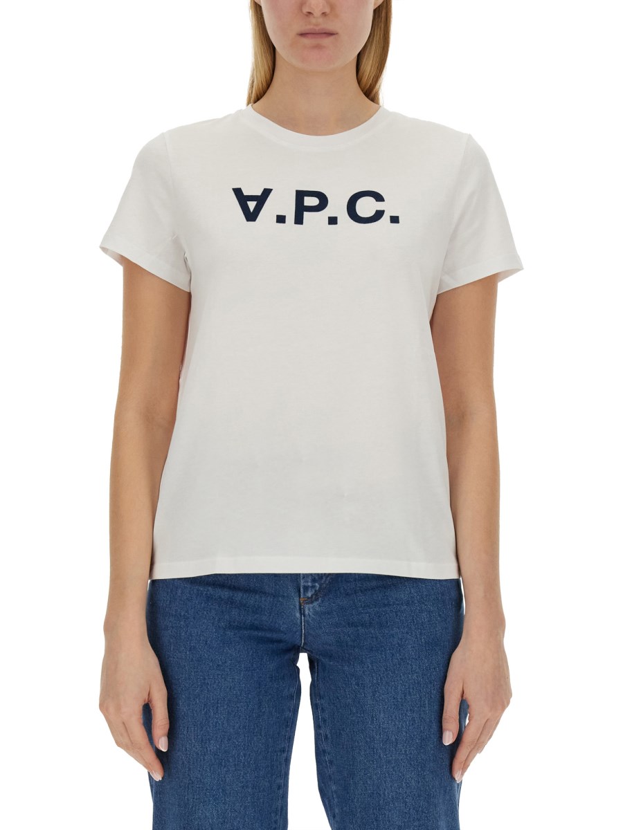 A.P.C. T-SHIRT IN JERSEY DI COTONE CON LOGO