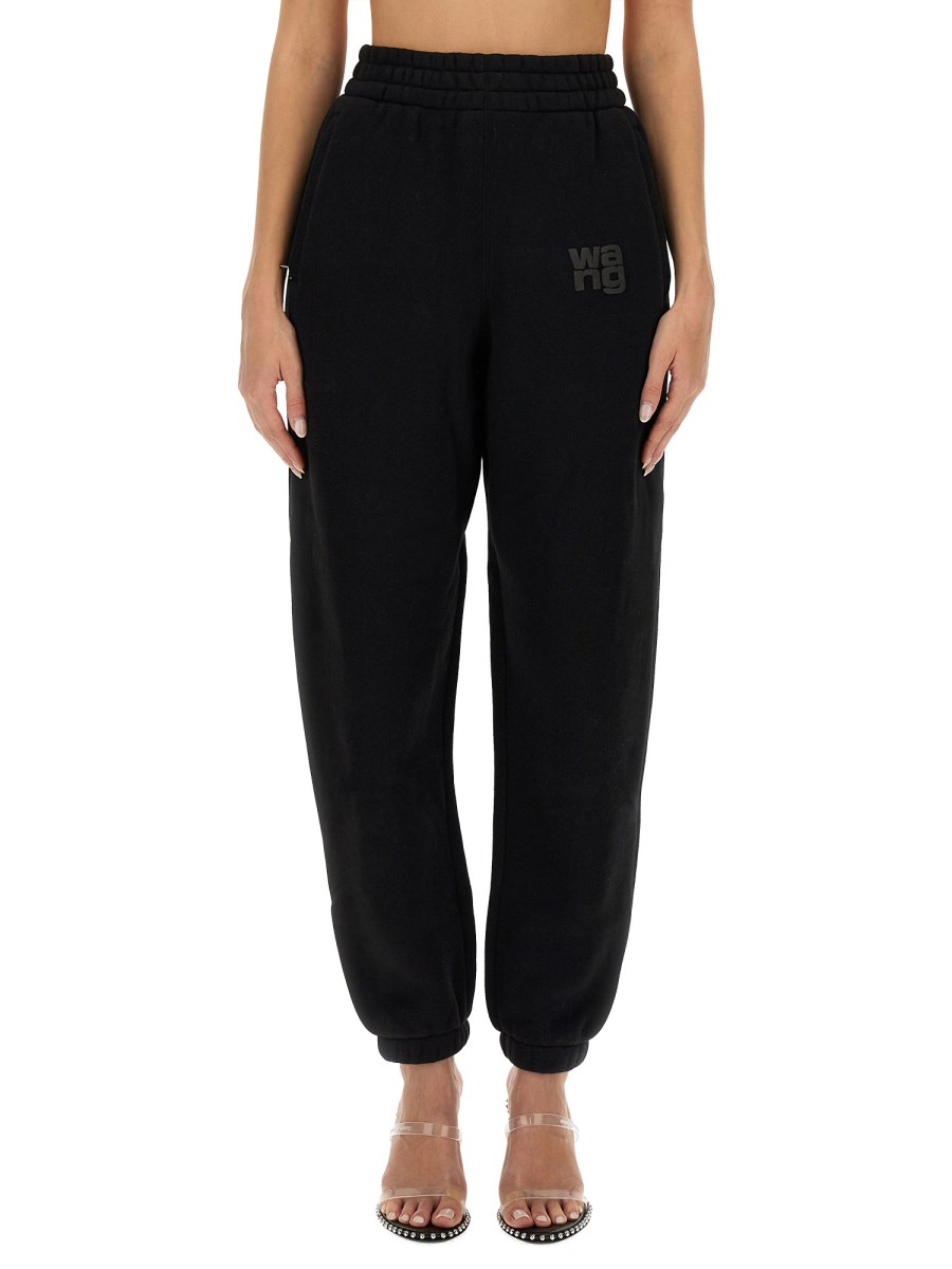 ALEXANDERWANG.T PANTALONE ESSENTIAL IN SPUGNA CON LOGO PUFF