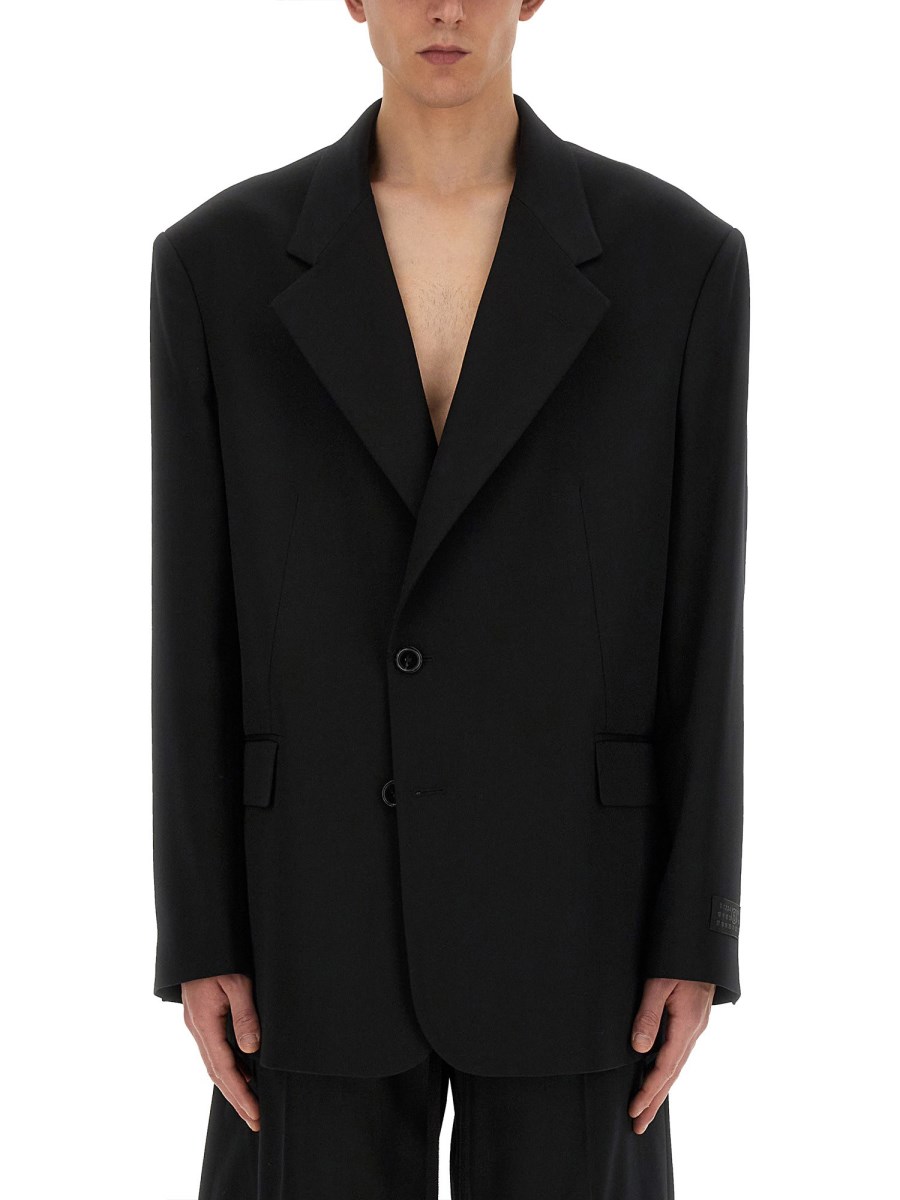 MM6 MAISON MARGIELA COLLARLESS WOOL JACKET Eleonora Bonucci