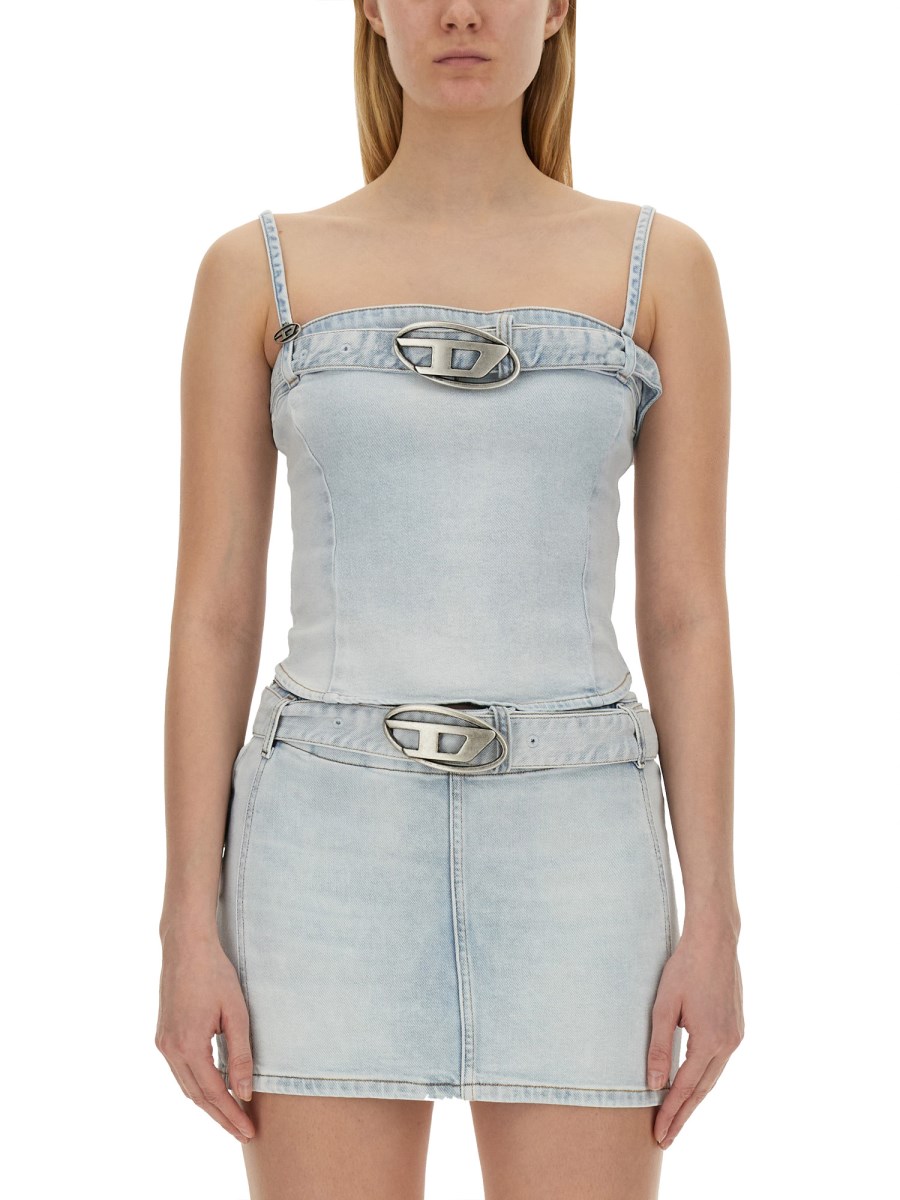 DIESEL TOP "DE-LUCY-S" IN DENIM DI COTONE