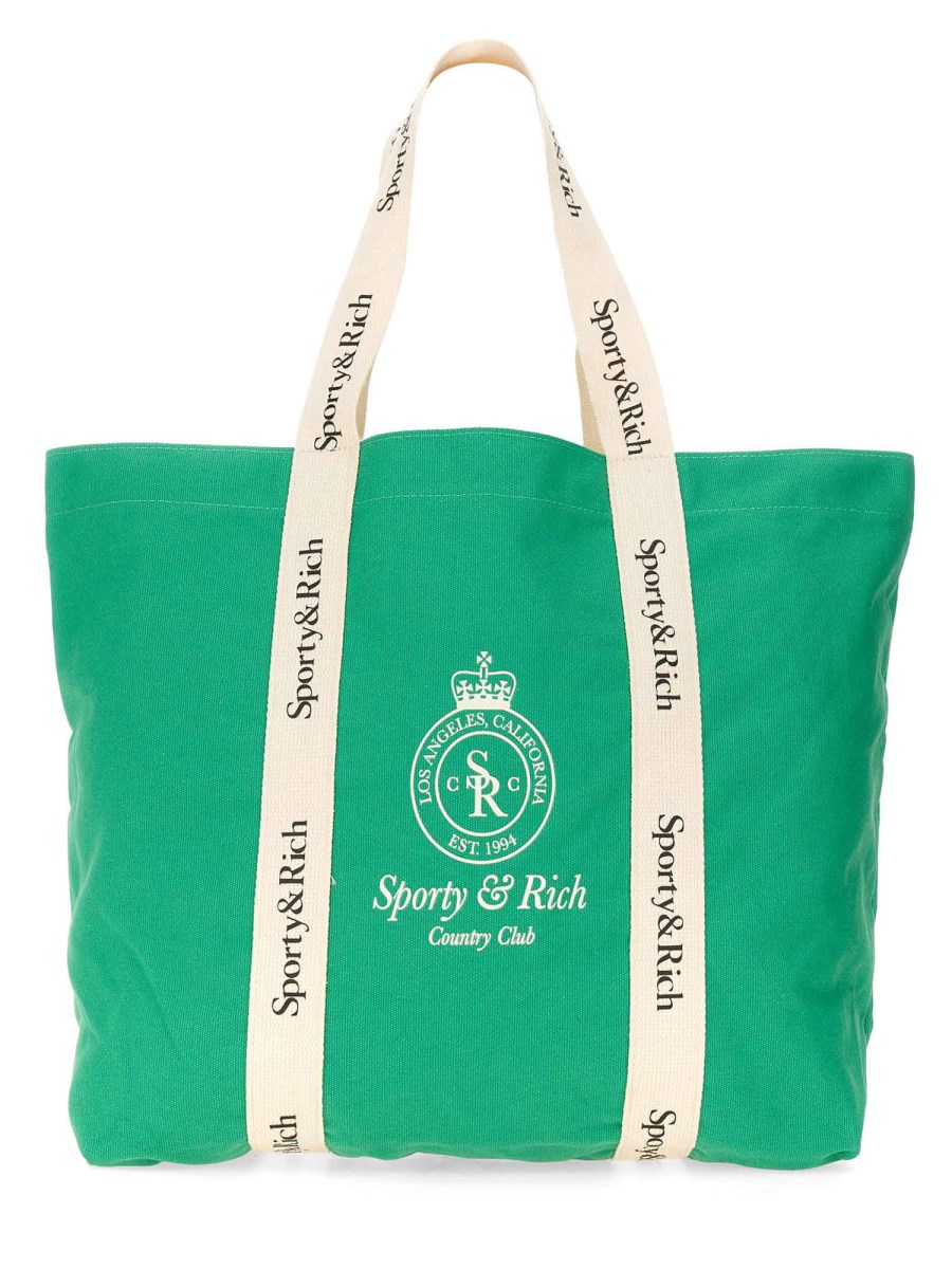 SPORTY&RICH BORSA TOTE CROWN LOGO CLUB