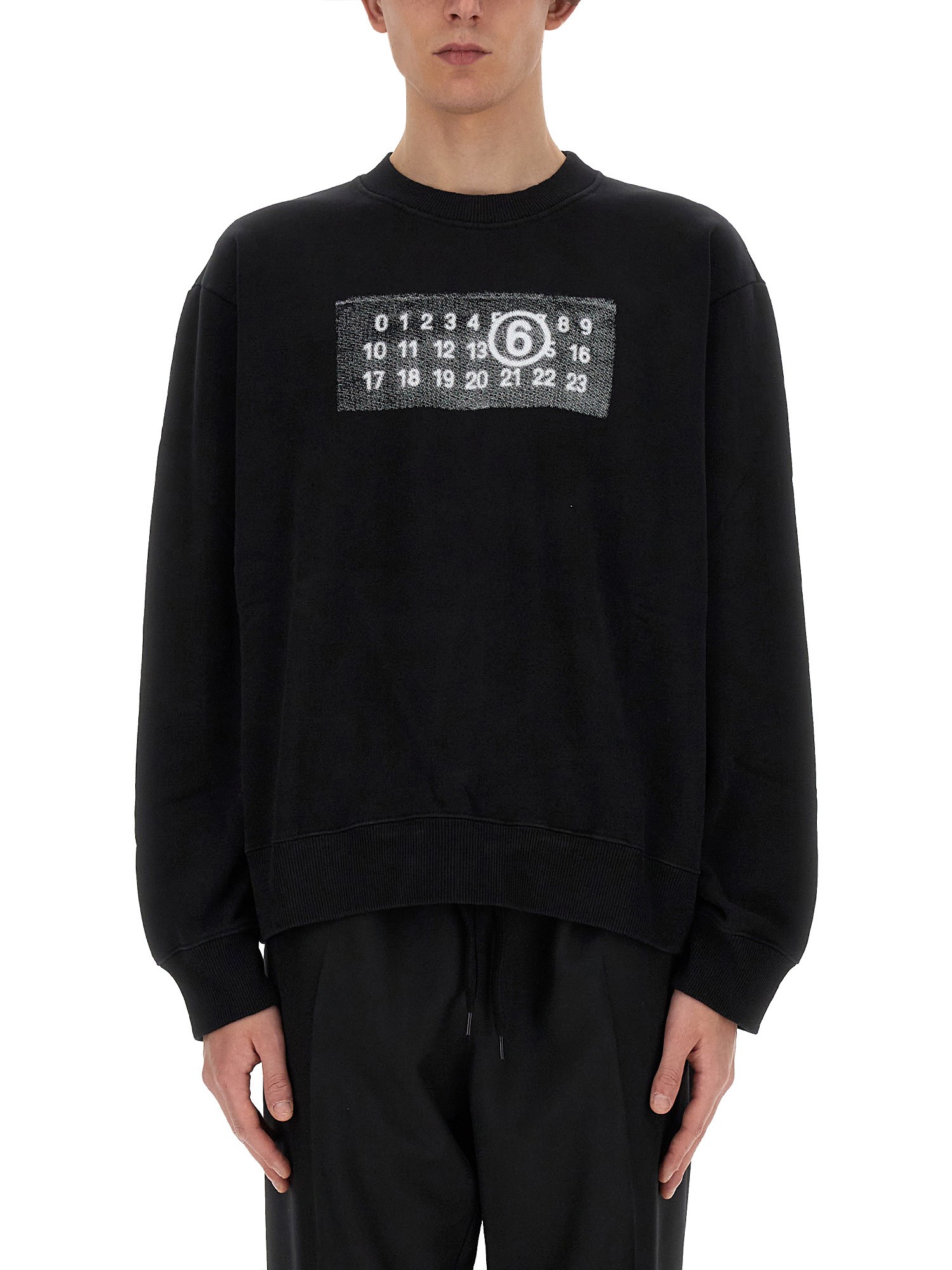 mm6 maison margiela sweatshirt with rasterized zipper prints