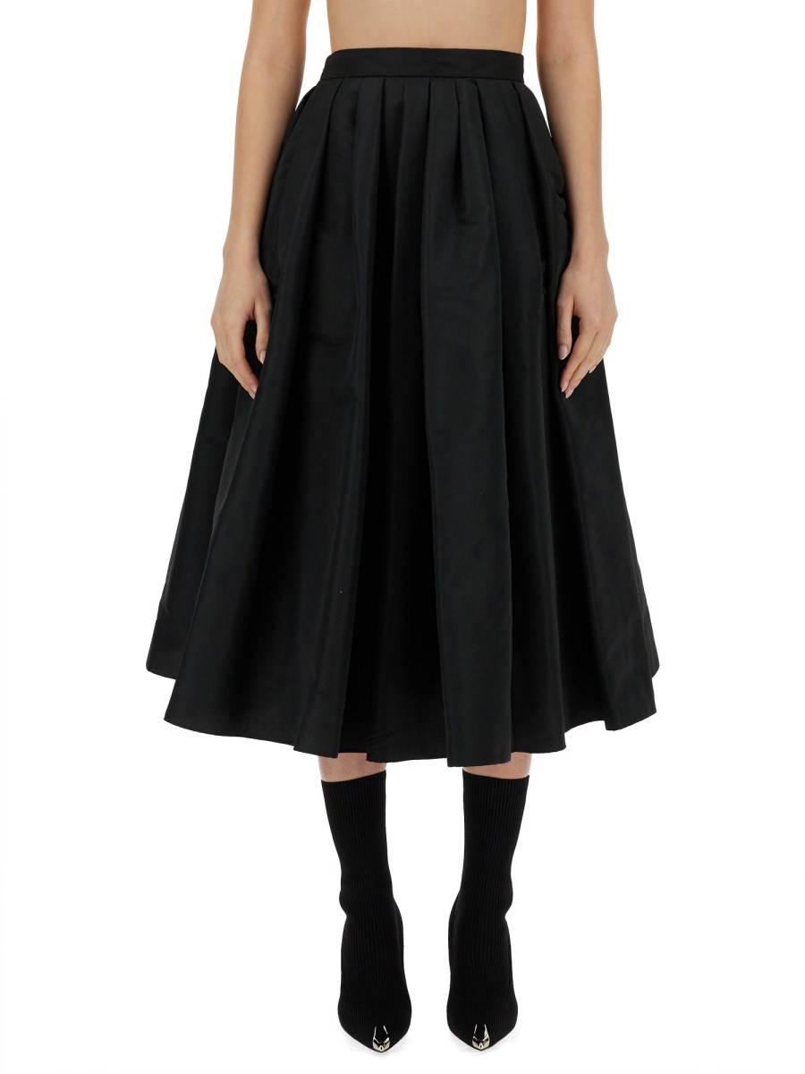 ALEXANDER McQUEEN - GATHERED MIDI SKIRT - Eleonora Bonucci