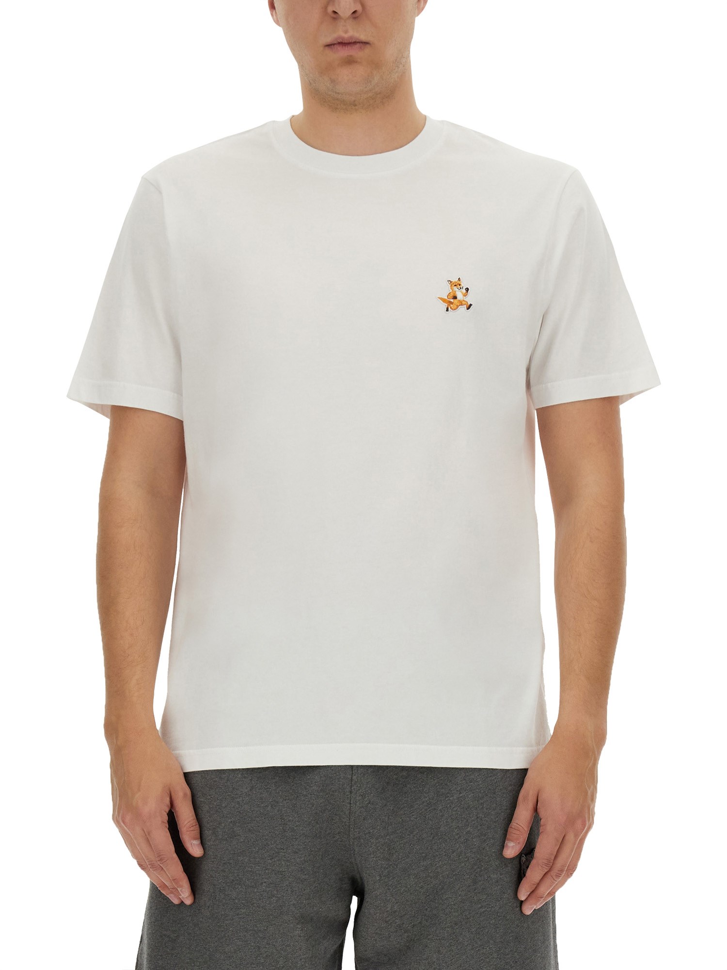 Shop Maison Kitsuné "speedy Fox" T-shirt In White