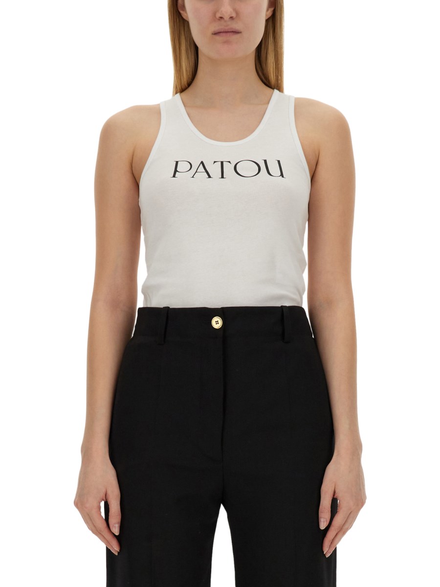 PATOU T-SHIRT IN JERSEY DI COTONE CON STAMPA LOGO