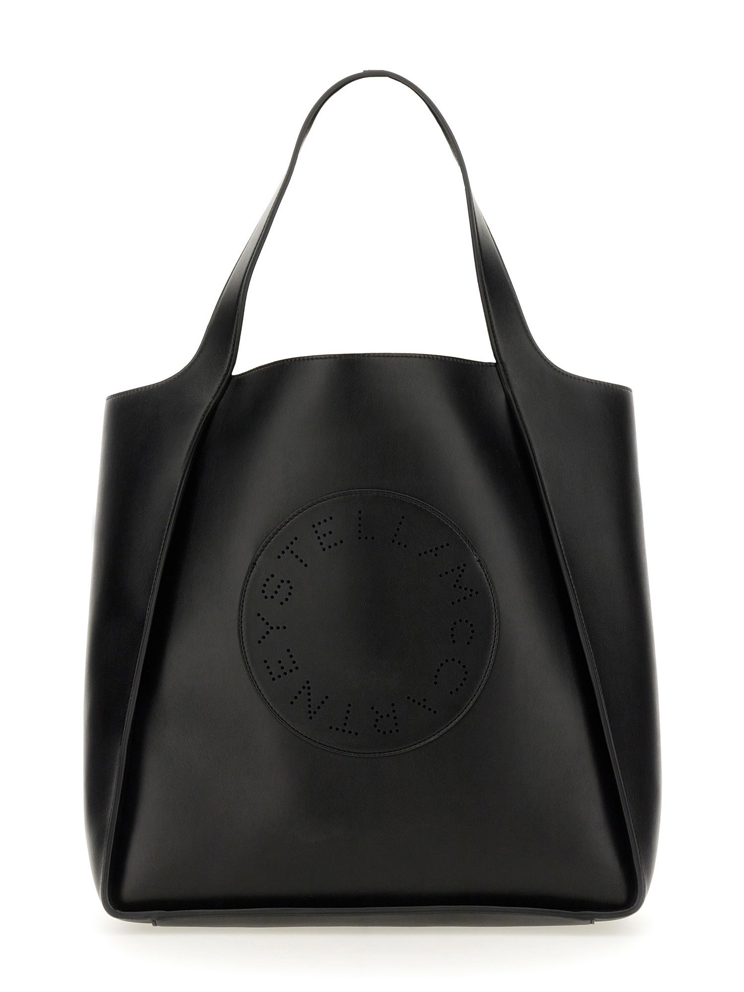 Stella Mccartney Square Tote Bag With Logo In Black