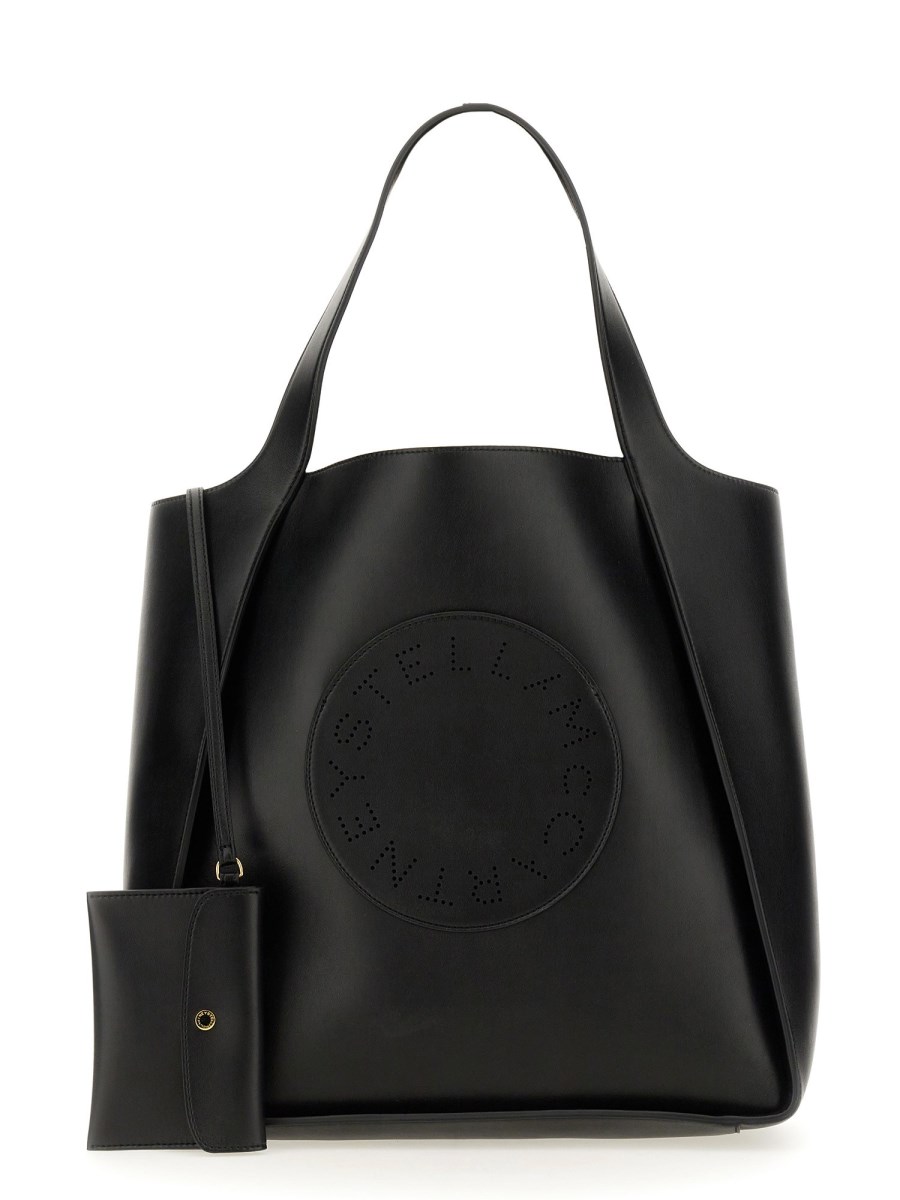 BORSA TOTE QUADRATA CON LOGO 