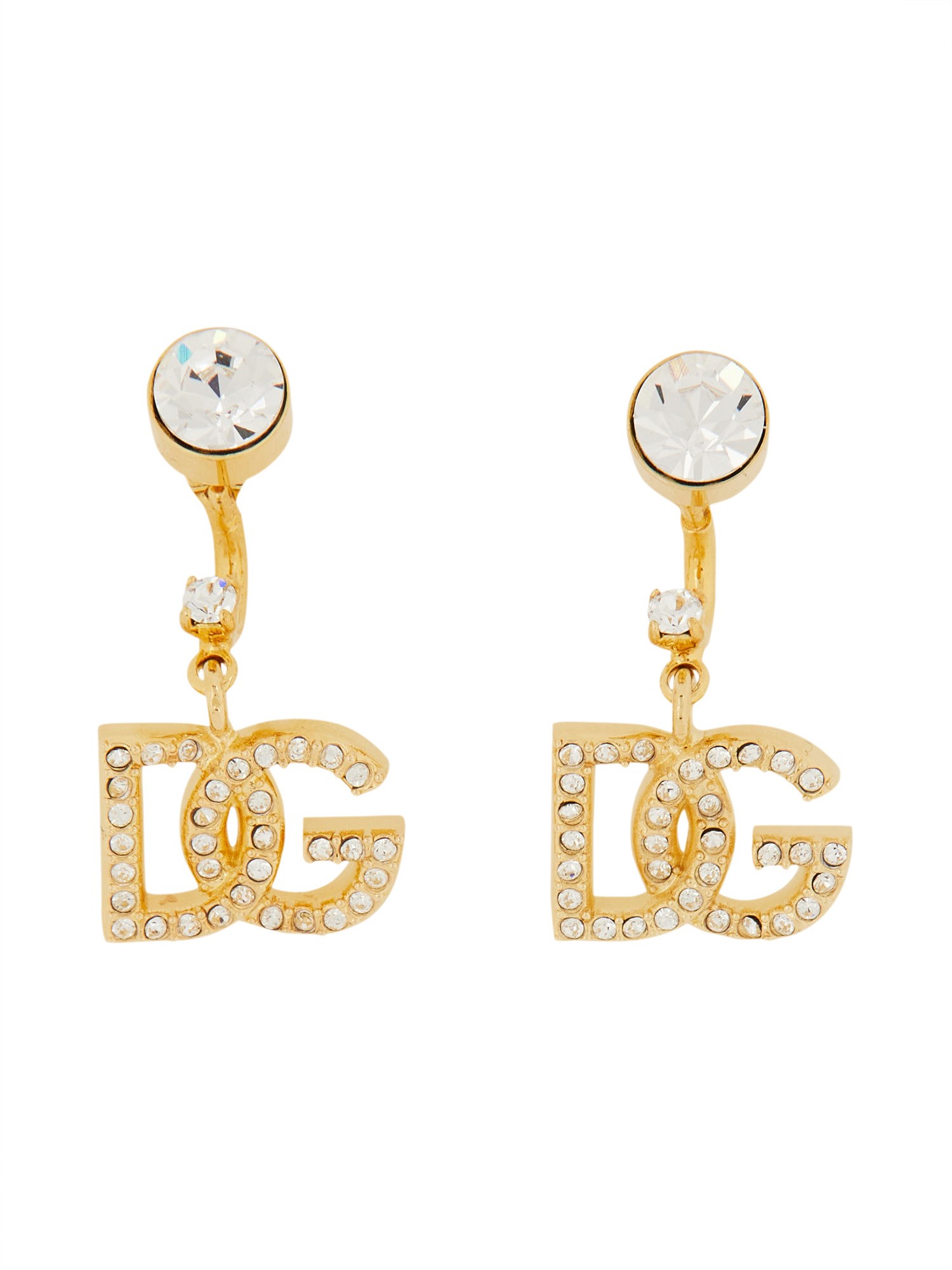 dolce & gabbana dg logo earrings with rhinestones