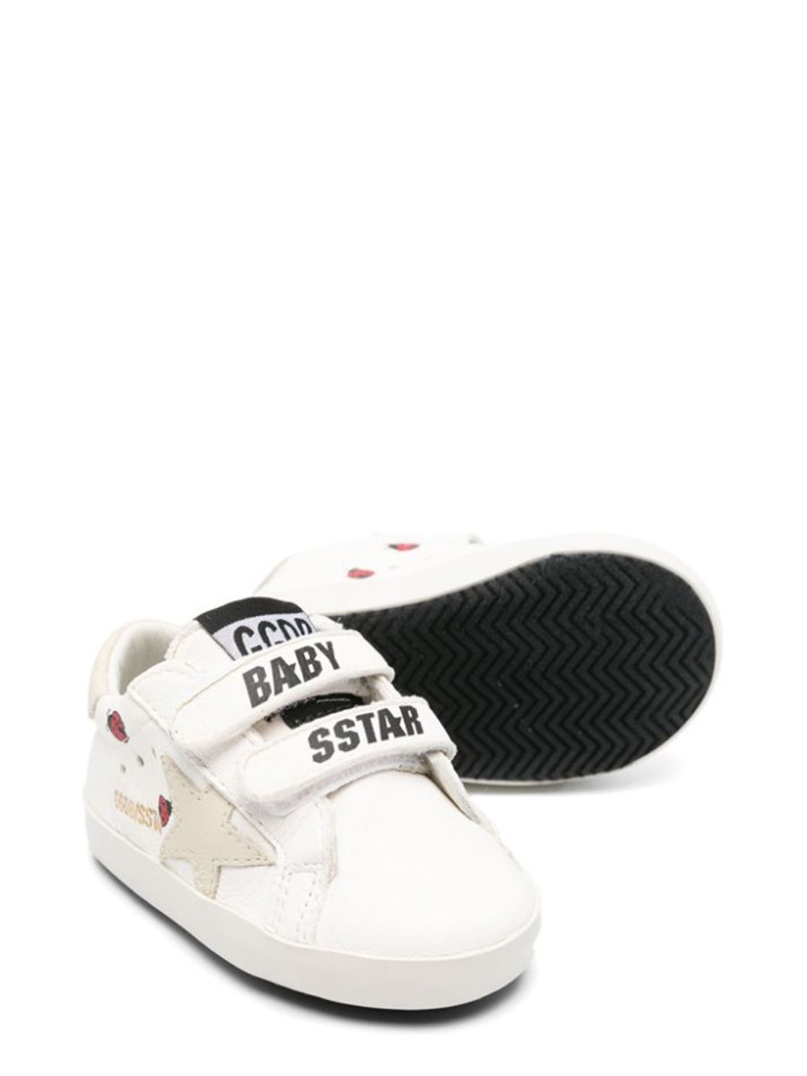 baby school nappa upper with prints leather star and heel