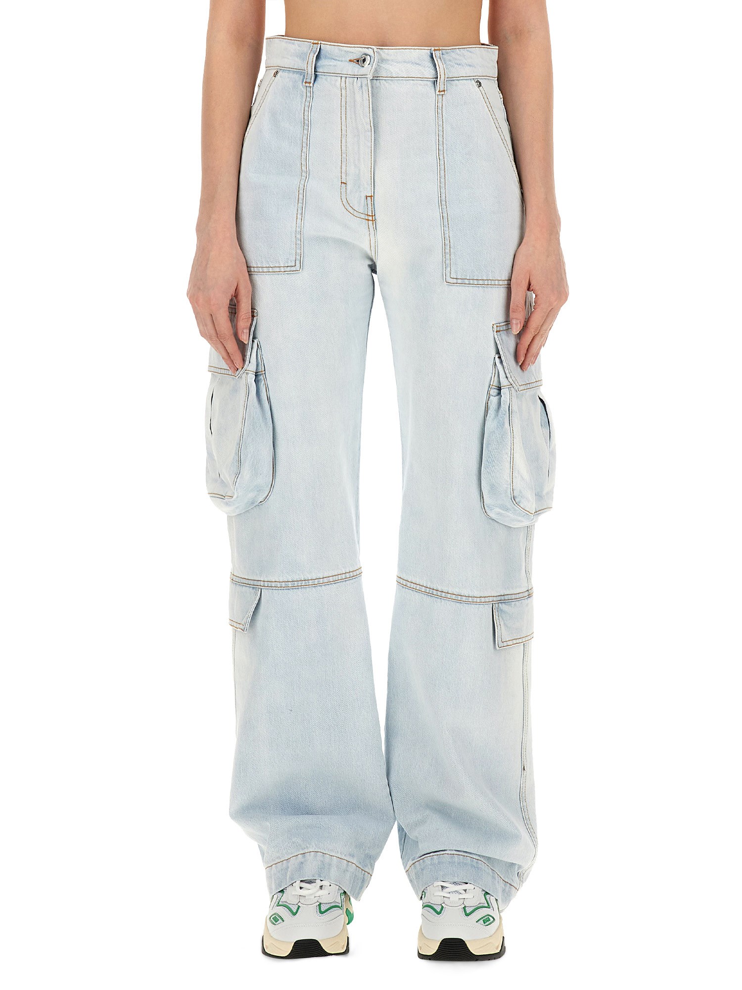 msgm denim cargo pants