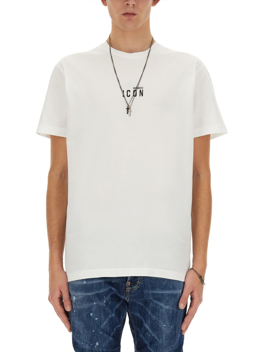 DSQUARED T-SHIRT IN COTONE CON STAMPA LOGO