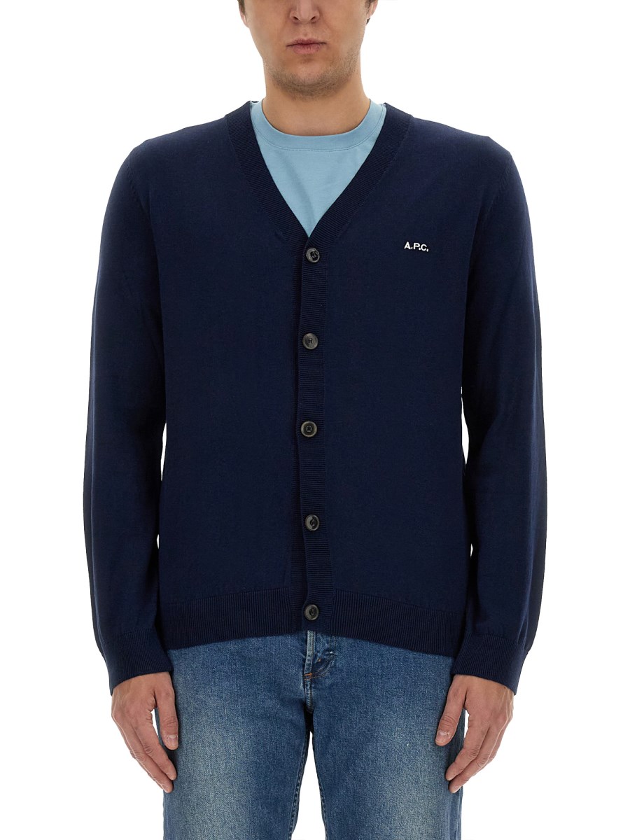 A.P.C. CARDIGAN "CURTIS" IN COTONE