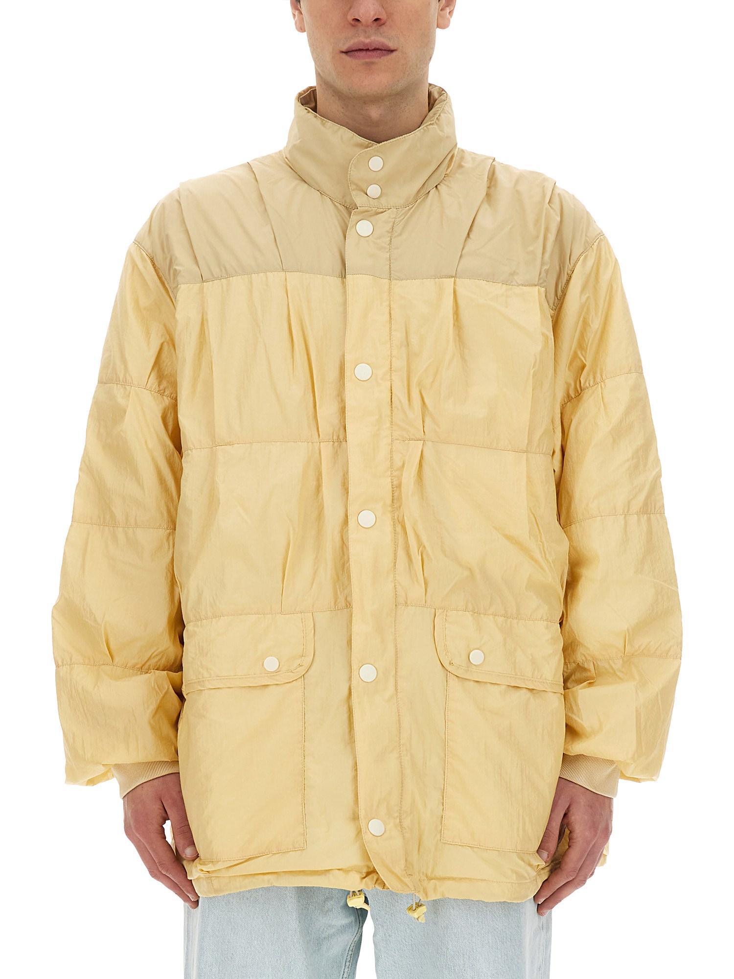 Our Legacy Adjustable Drawstring Technical Fabric Jacket In Beige