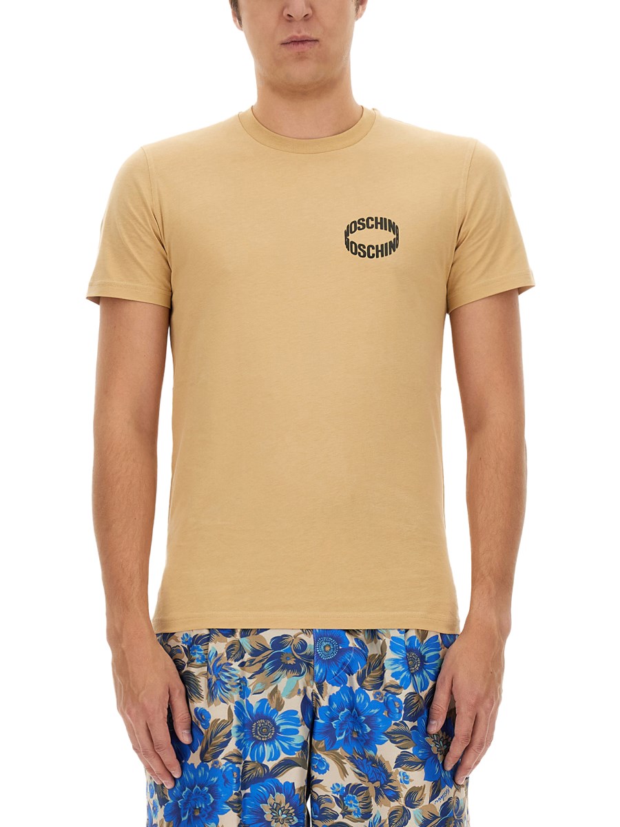 MOSCHINO T-SHIRT IN COTONE CON STAMPA LOGO