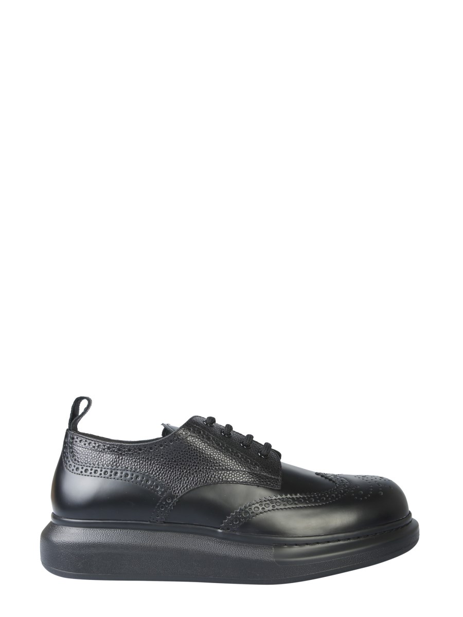 ALEXANDER McQUEEN STRINGATA DERBY BIG SOLE IN PELLE