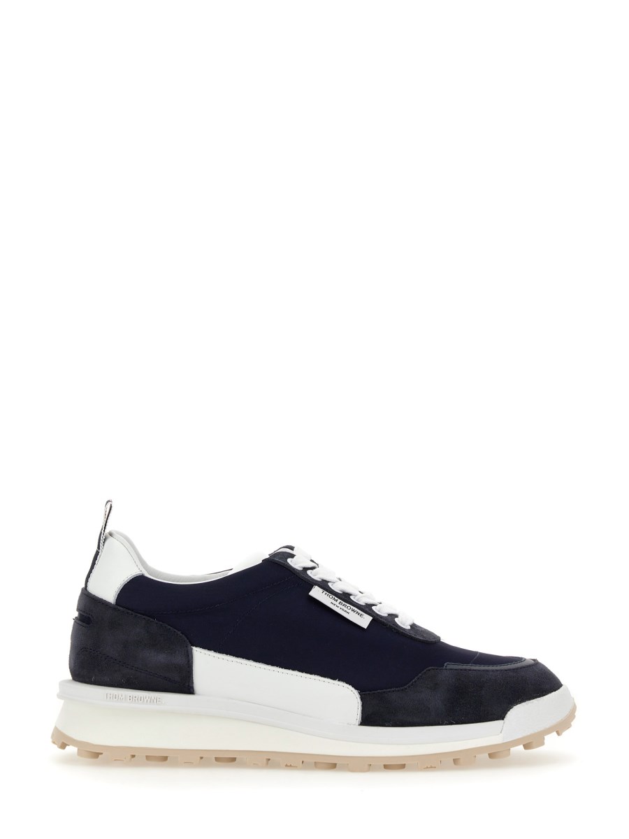 THOM BROWNE SNEAKER IN PELLE CON LOGO