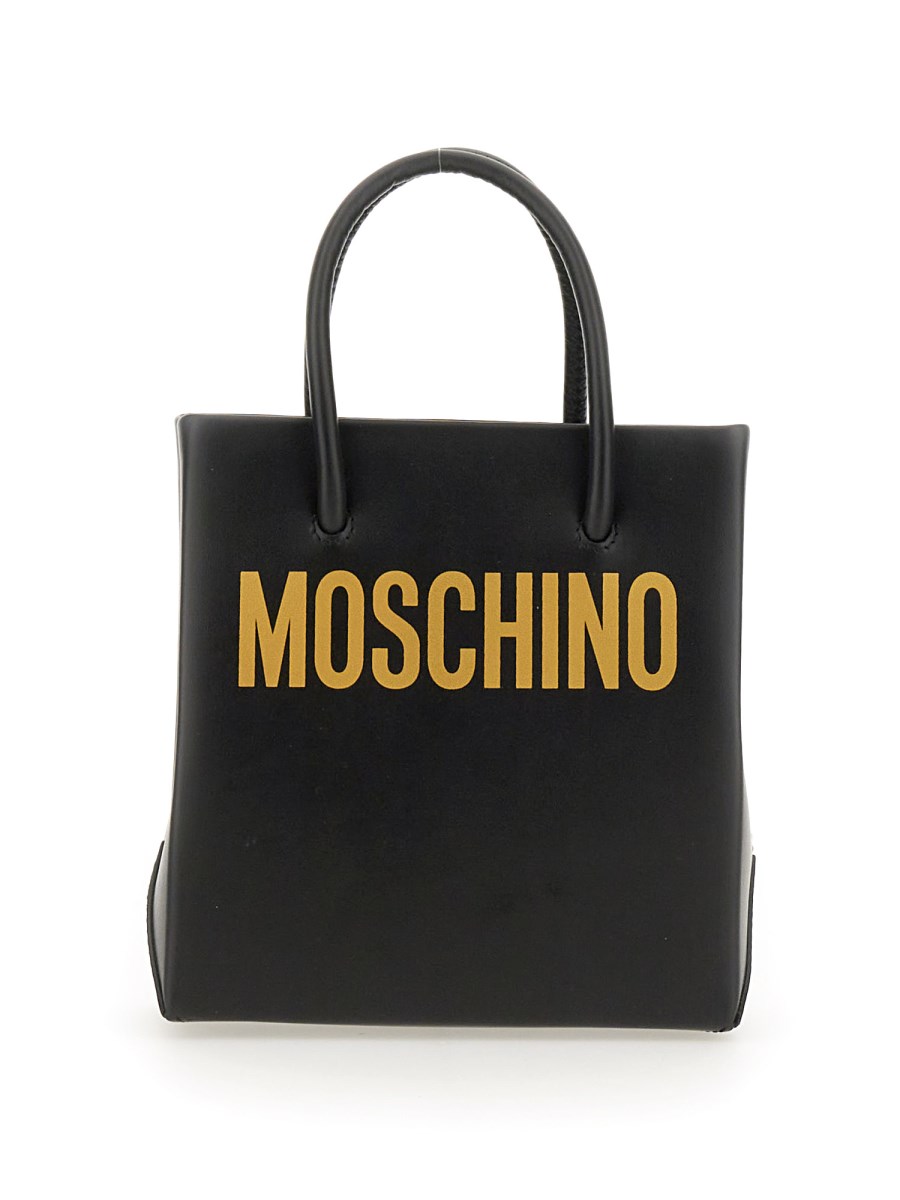 MOSCHINO - LEATHER HANDBAG WITH LOGO - Eleonora Bonucci