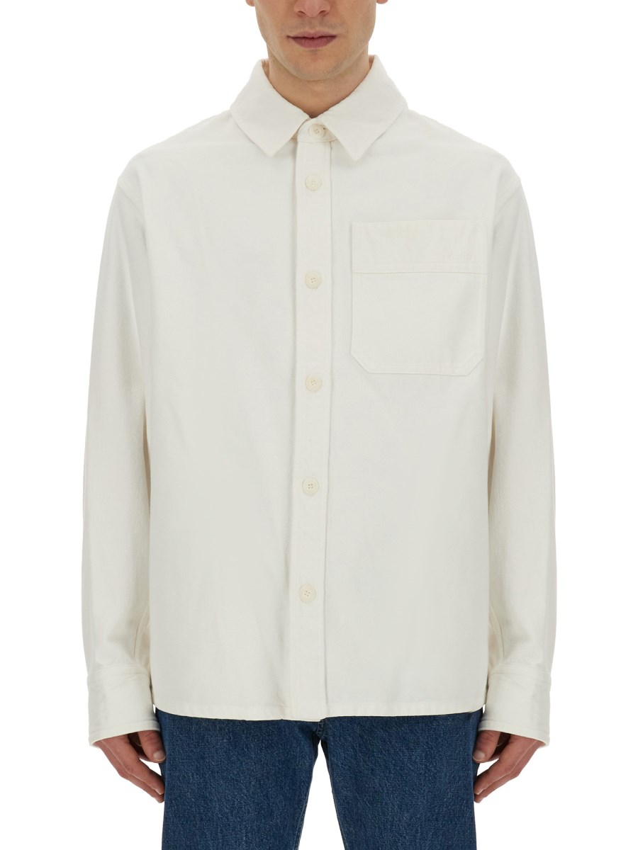 A.P.C. CAMICIA REGULAR FIT IN DENIM DI COTONE