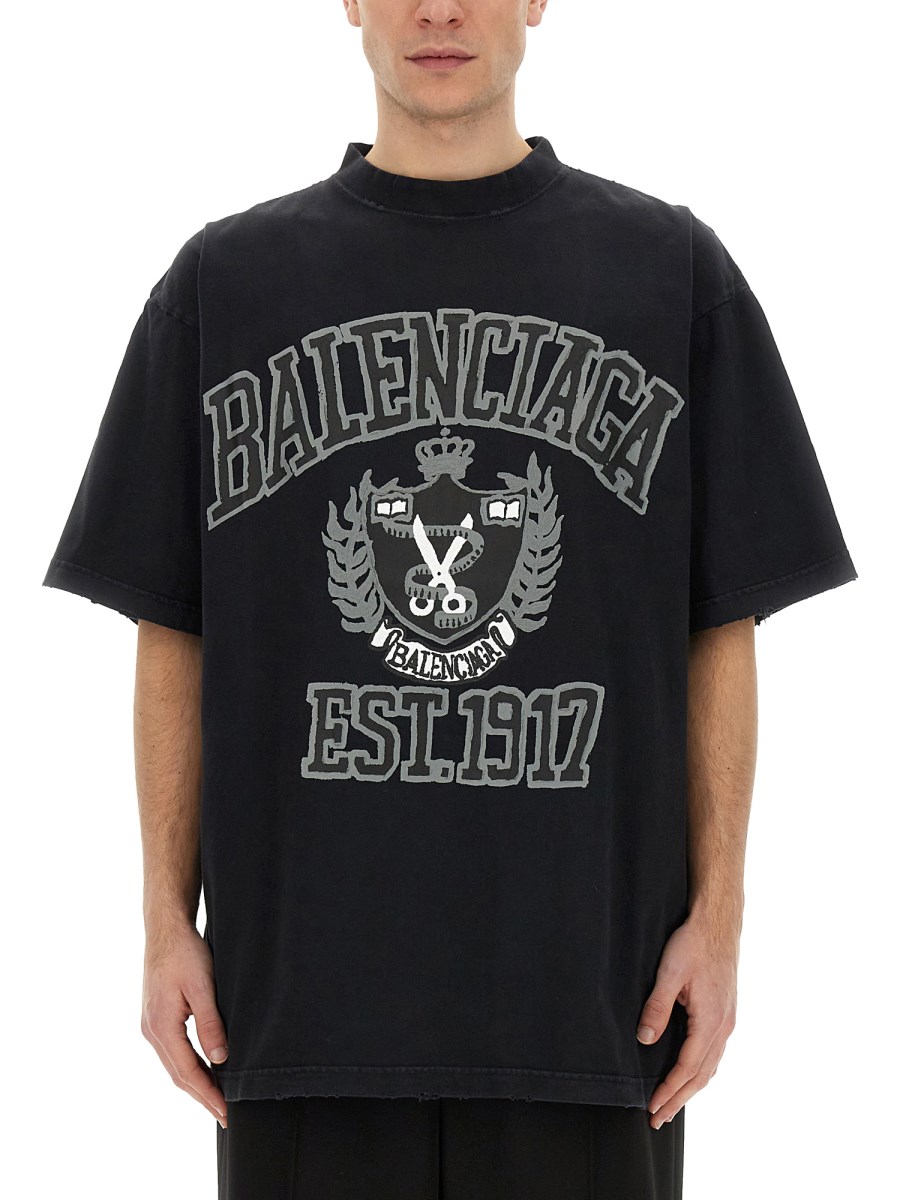 BALENCIAGA MEDIUM FIT COTTON JERSEY LOGO PRINT T SHIRT Eleonora Bonucci