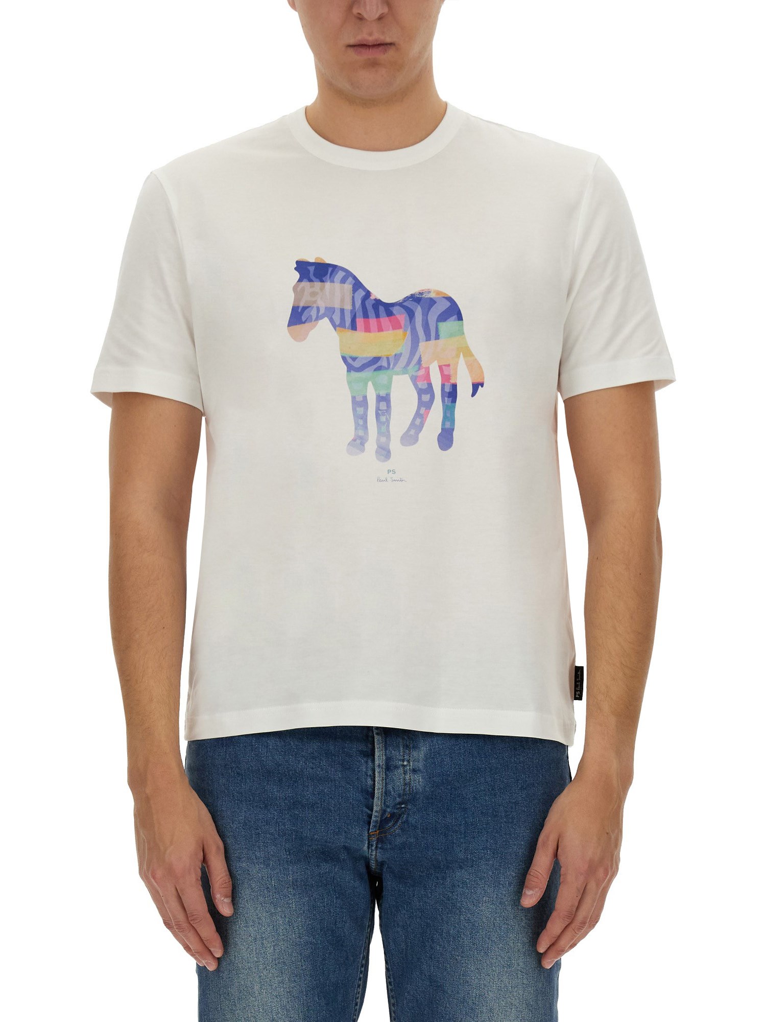 Shop Ps By Paul Smith Zebra Print T-shirt In White