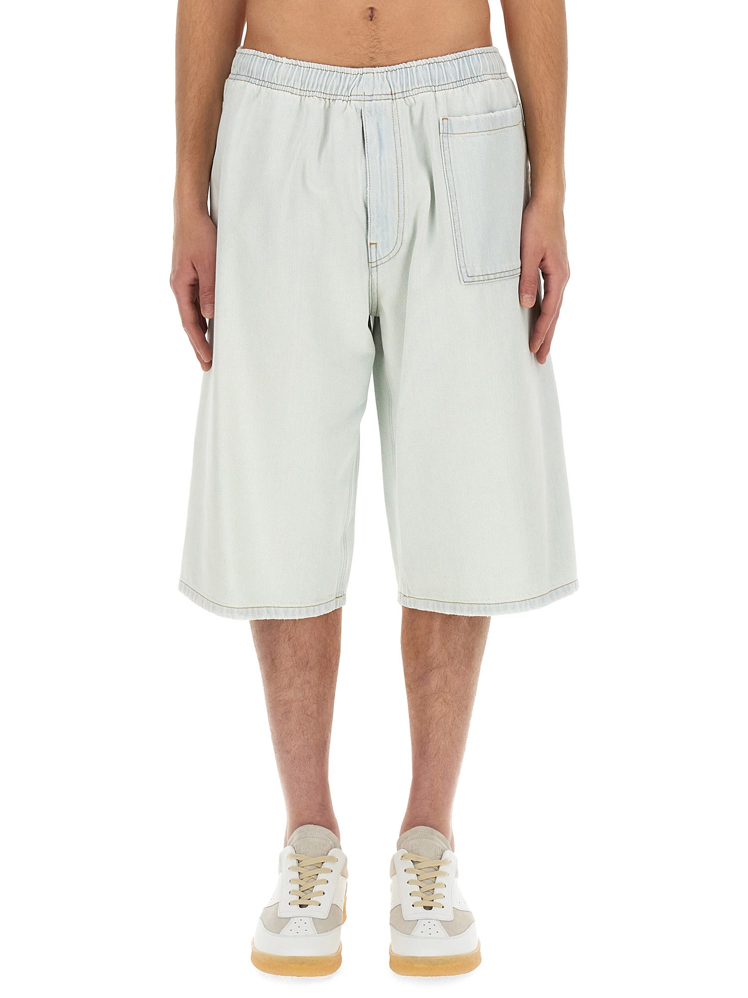 mm6 maison margiela denim bermuda shorts