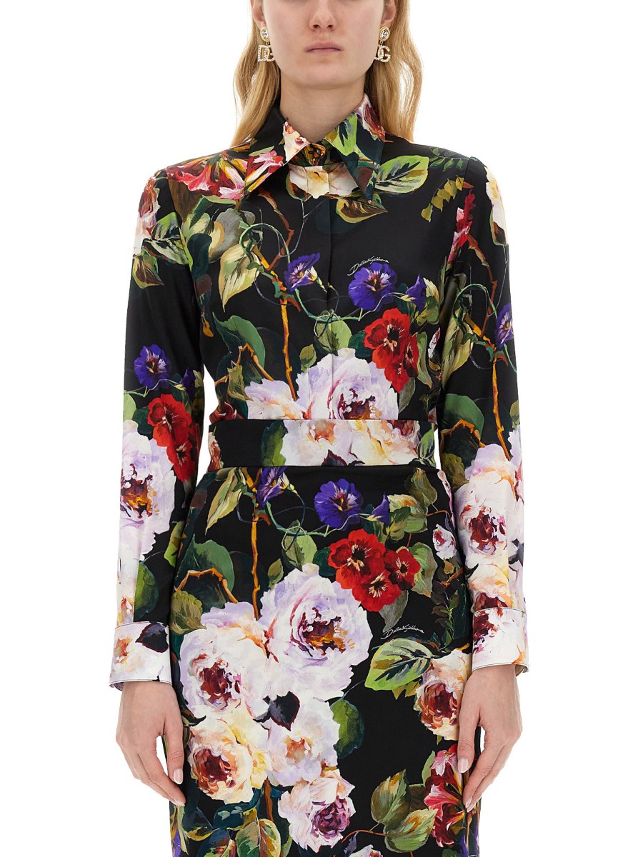 DOLCE GABBANA ROSE GARDEN PRINT SILK SHIRT Eleonora Bonucci