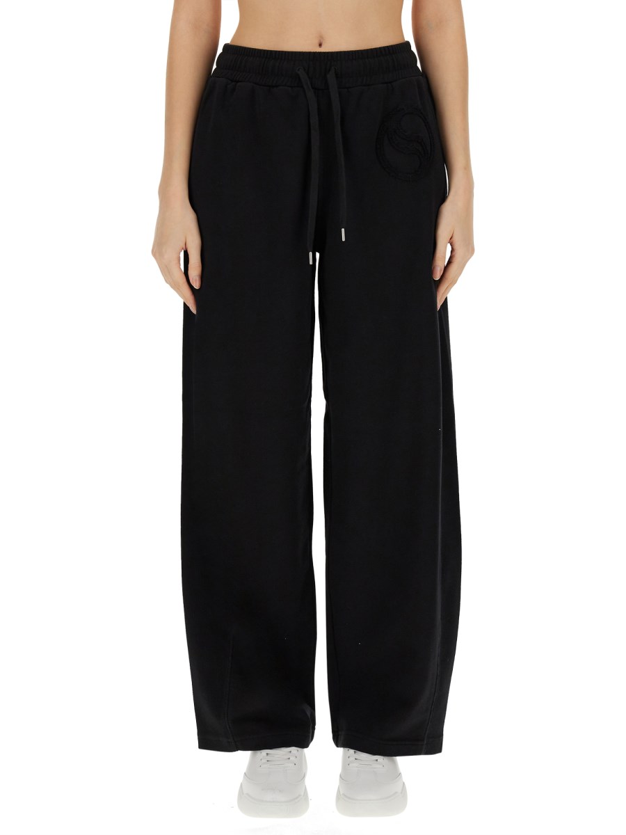 STELLA McCARTNEY PANTALONE JOGGING IN FELPA DI COTONE CON PATCH LOGO