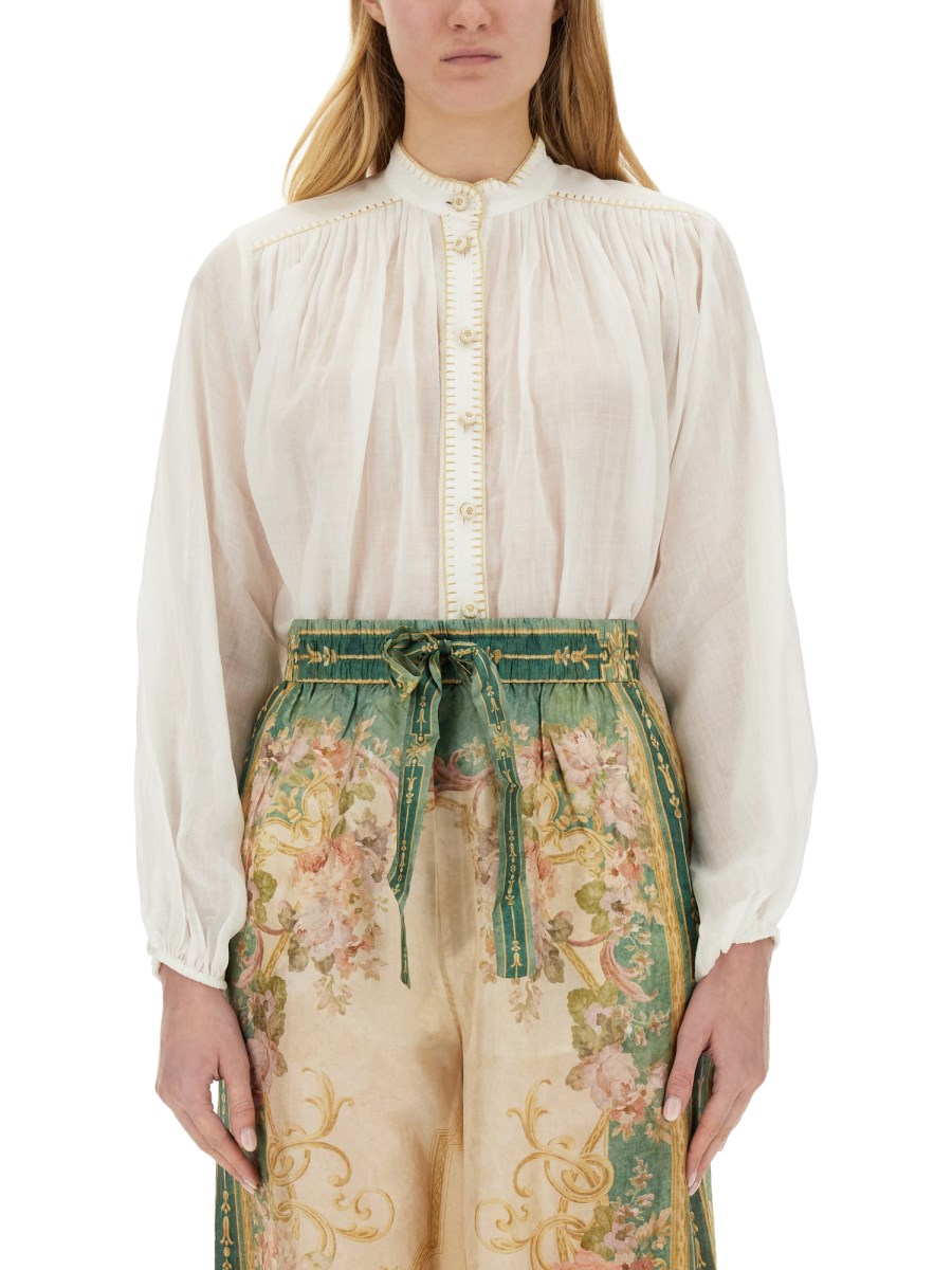 ZIMMERMANN CAMICIA "JUNIE BILLOW" IN RAMIÉ