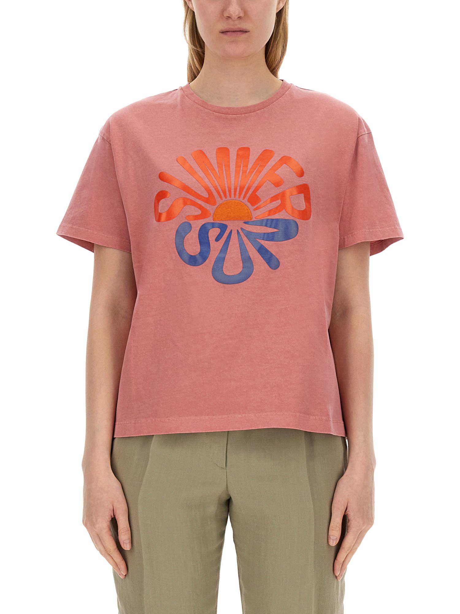 Shop Ps By Paul Smith Summer Sun Print T-shirt In Pink