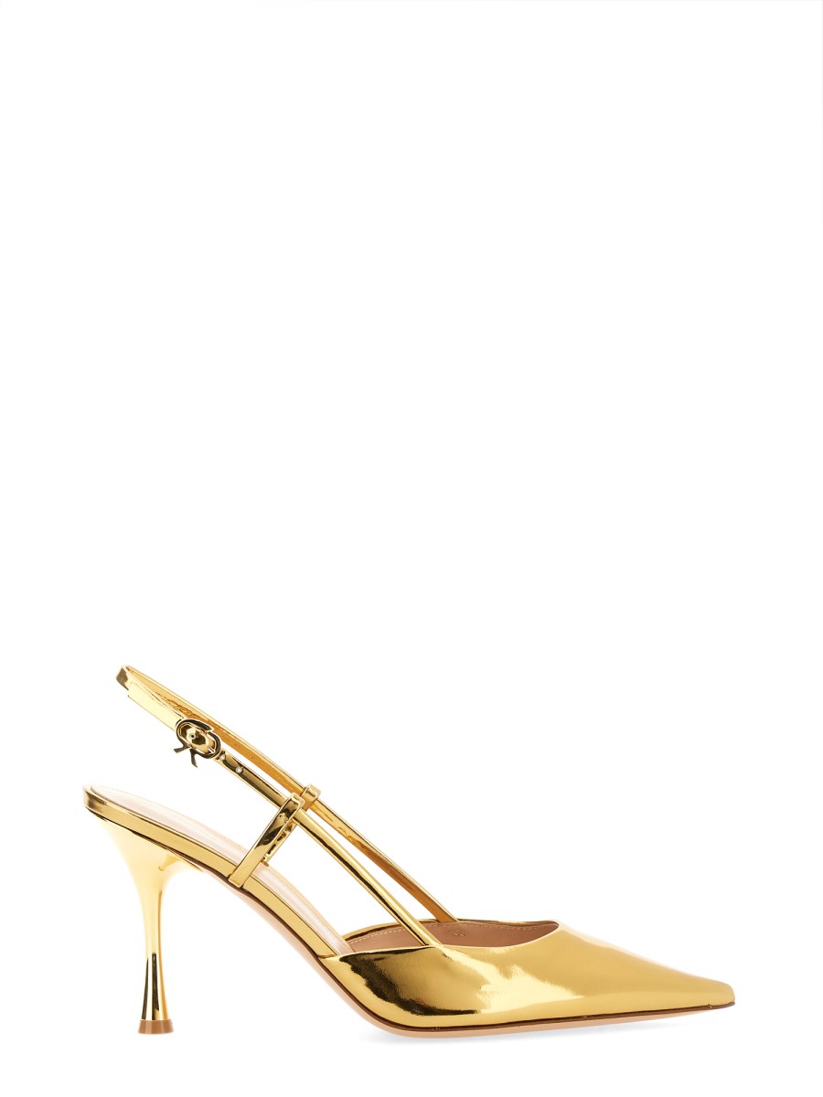 GIANVITO ROSSI SLINGBACK ASCENTIN PELLE METALLIZZATA