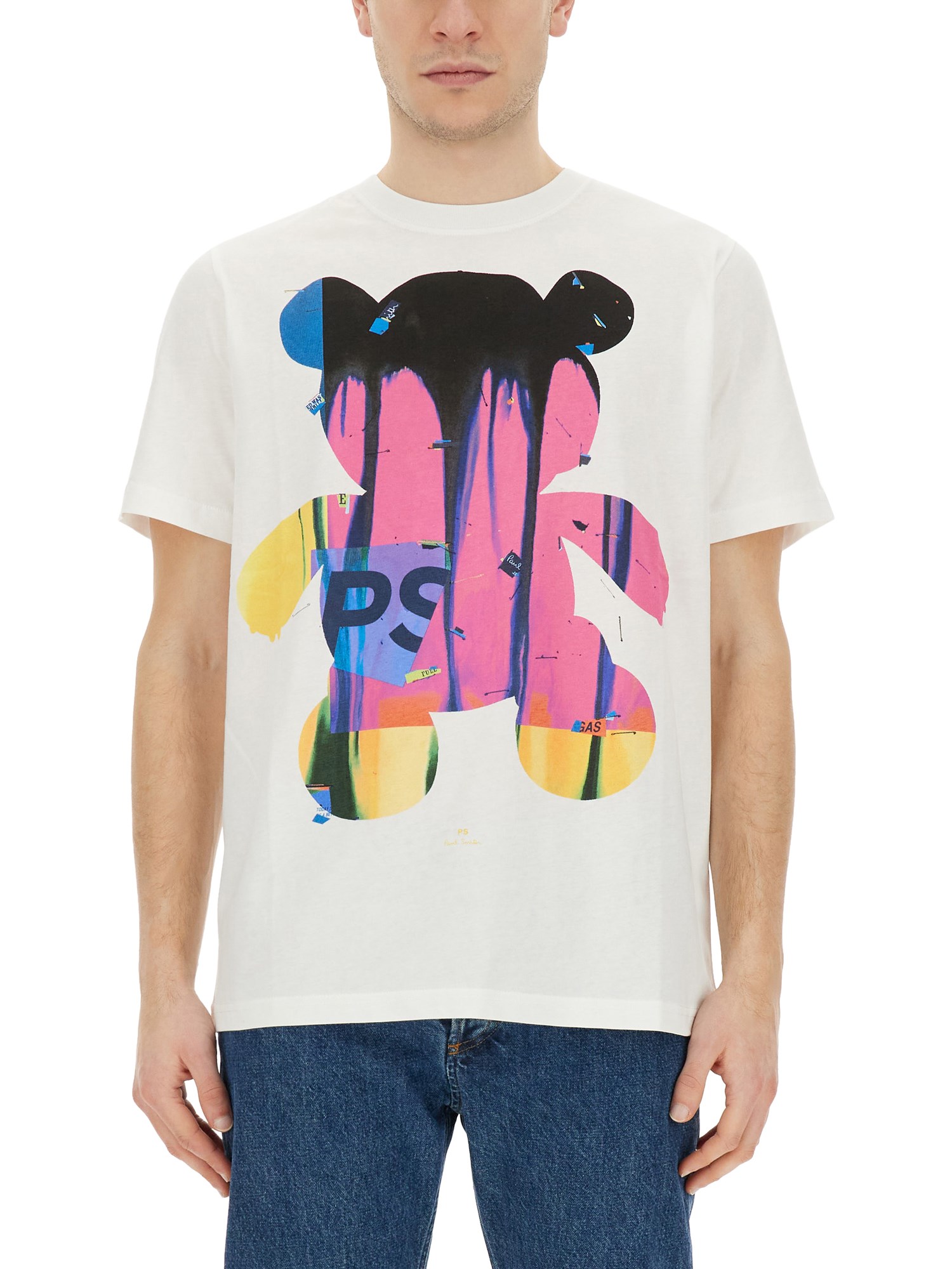 Shop Ps By Paul Smith "teddy" T-shirt In White
