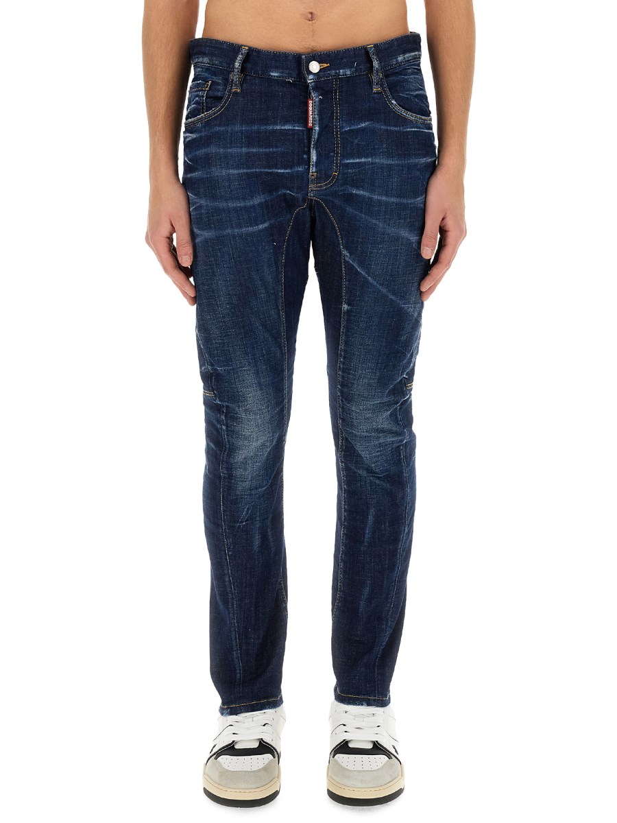 DSQUARED JEANS TIDY BIKER IN JERSEY DI COTONE