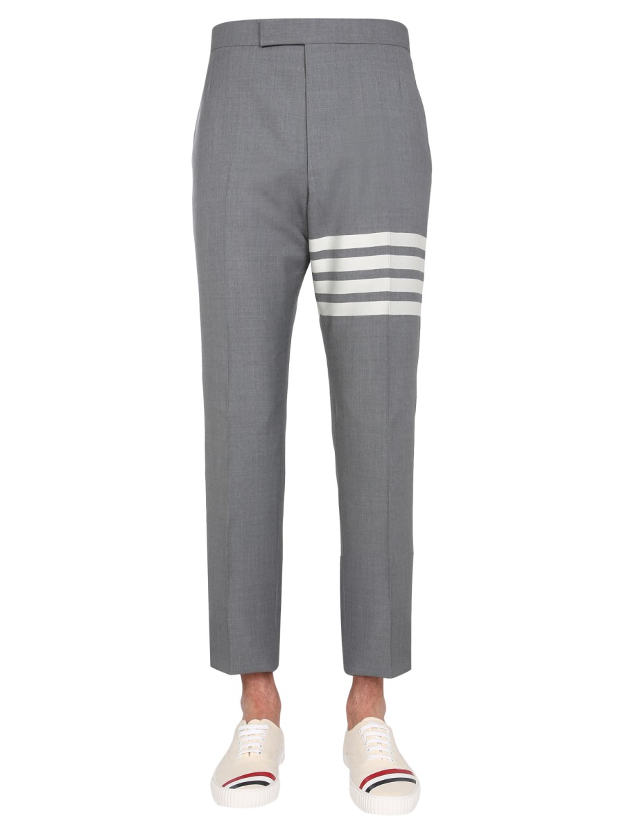 THOM BROWNE PANTALONE CLASSICO IN LANA CON MARTINGALA