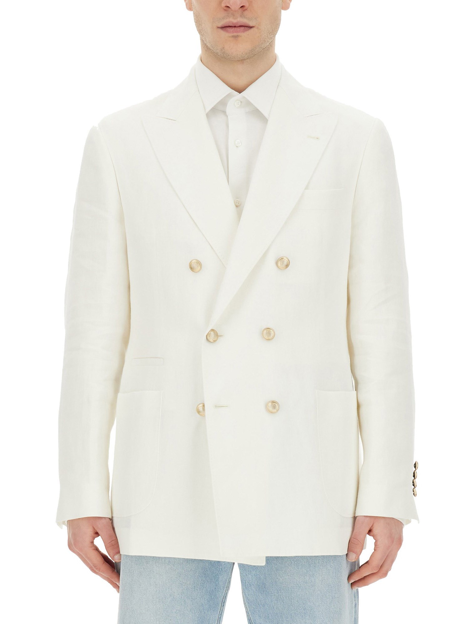 brunello cucinelli double-breasted jacket