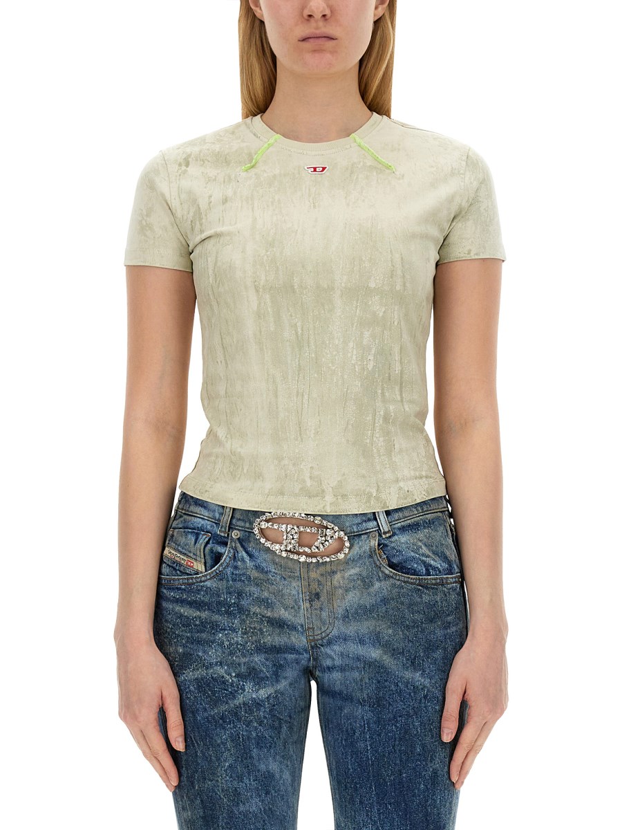 DIESEL T-SHIRT "T-UNCUTIE-LONG-N11" IN JERSEY DI COTONE